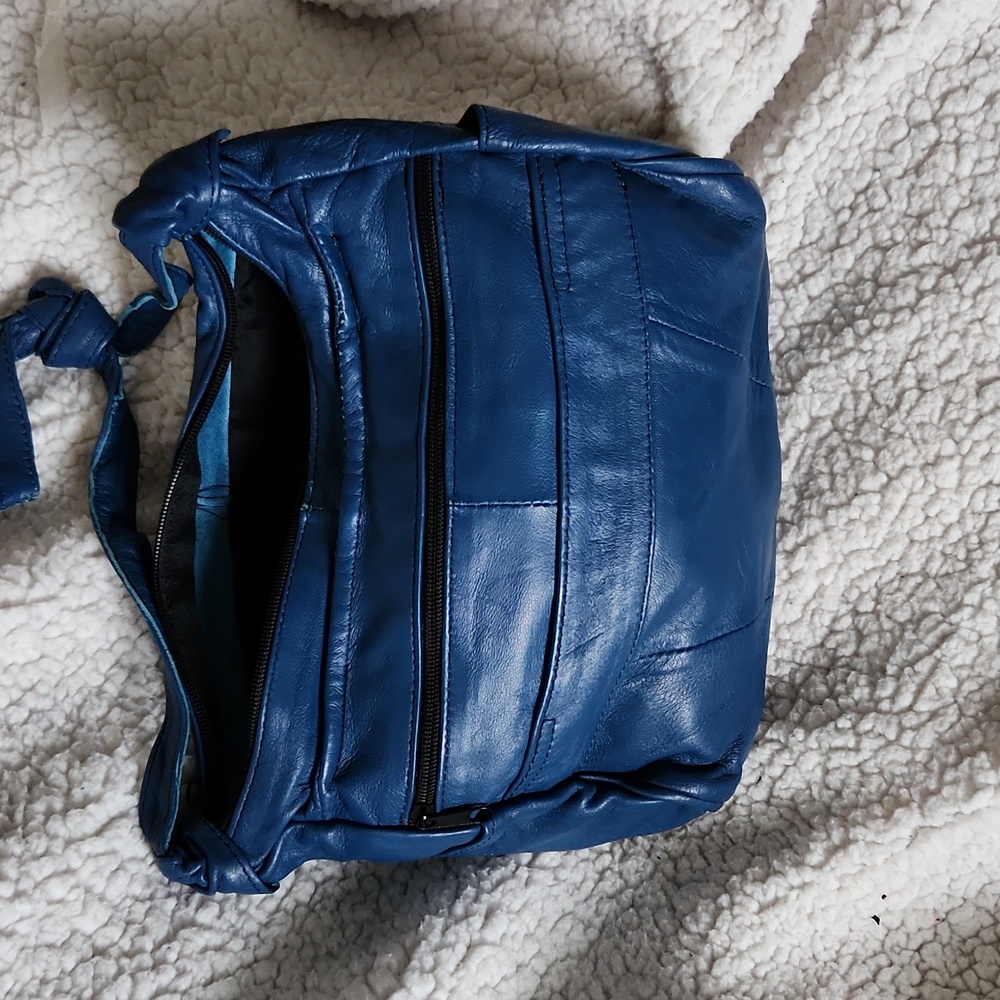 Blue Leather Purse